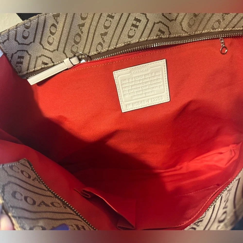 Coach Signature Lozenge Tote Shoulder Bag EUC
